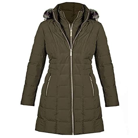 Michael Michael Kors Women's Dark Moss 3/4 Down Puffer Coat